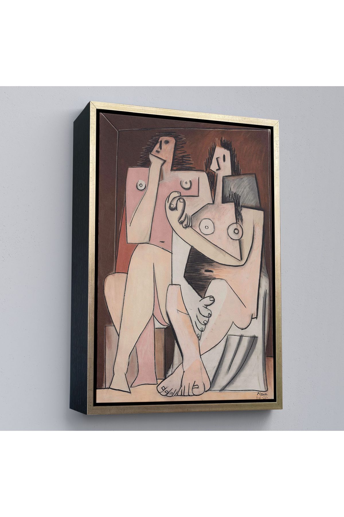 ELİTE TRADESMAN Çerçeveli Pablo Picasso - Adam Ve Kadın Soyut Tablosu - Homme Et Femme-7329