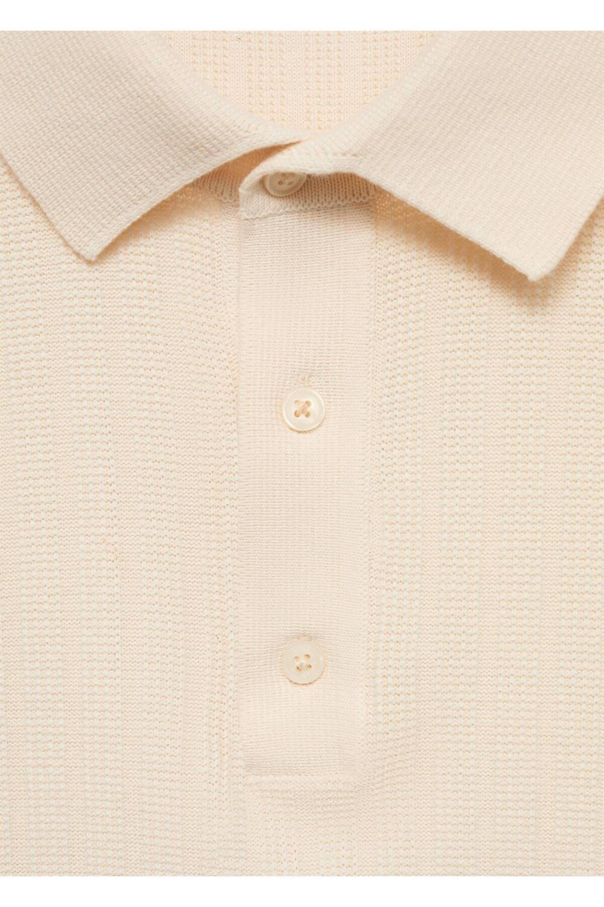 MANGO Man-Tricou polo 100% bumbac microconstruit 7