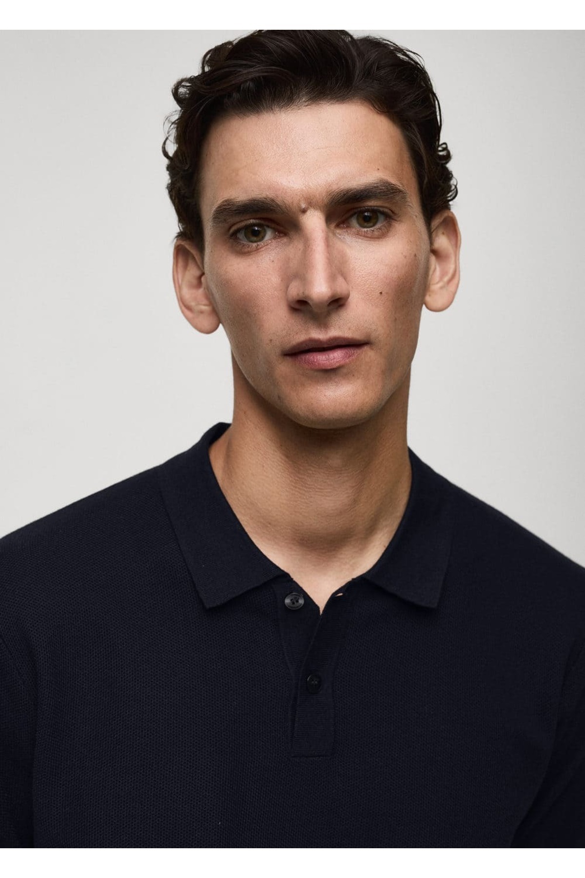 MANGO Man-Tricou polo cu mânecă lungă 8