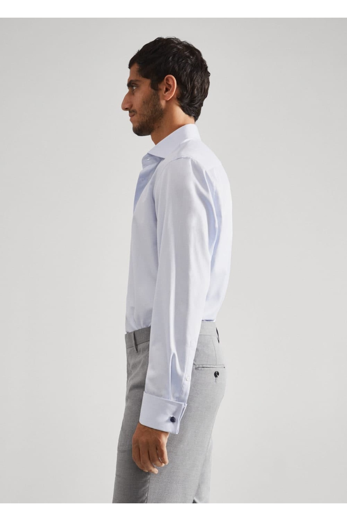 MANGO Man-Slim fit košile s manžetovými knoflíčky 8