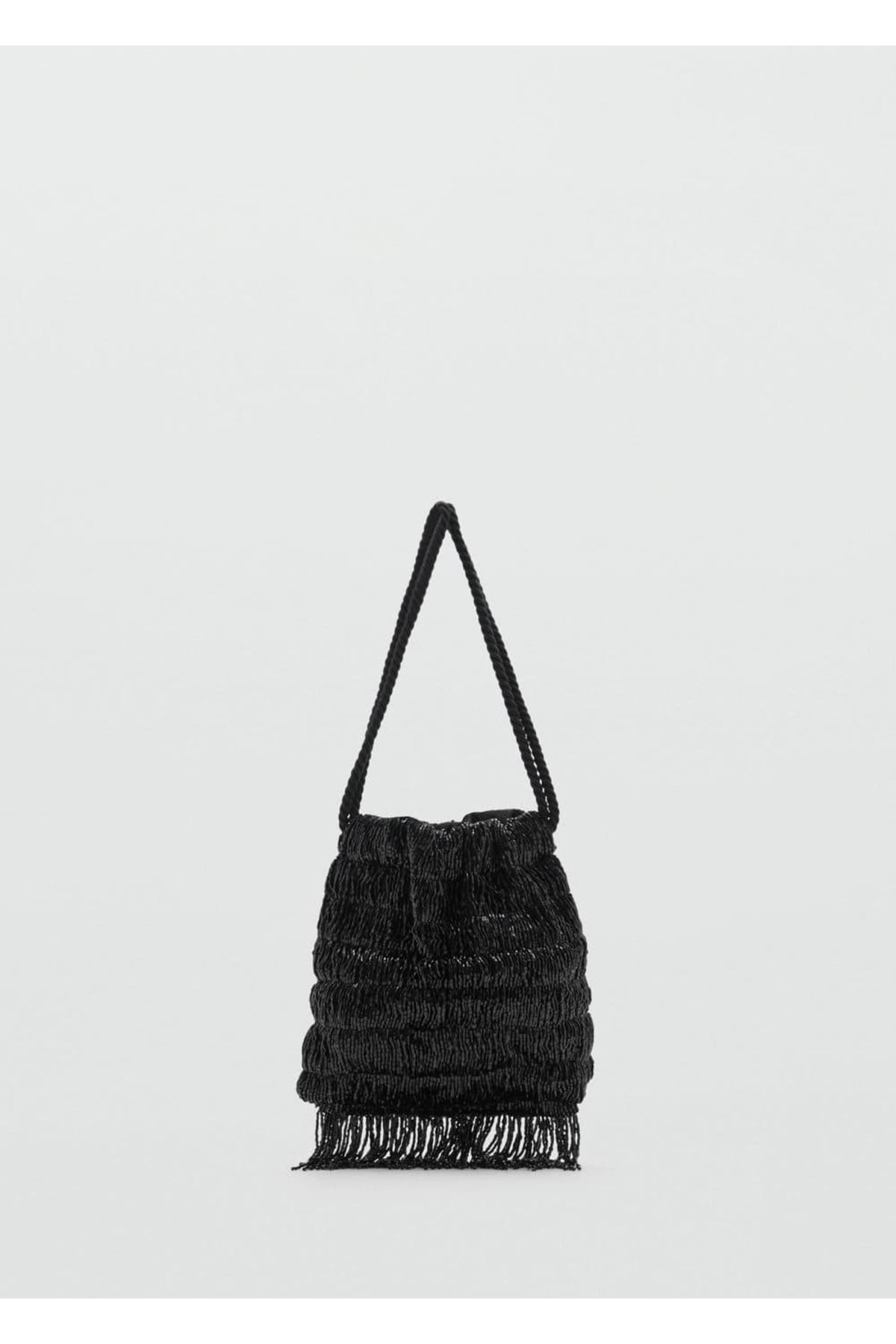 MANGO Woman-Fringed Beaded Bag 3