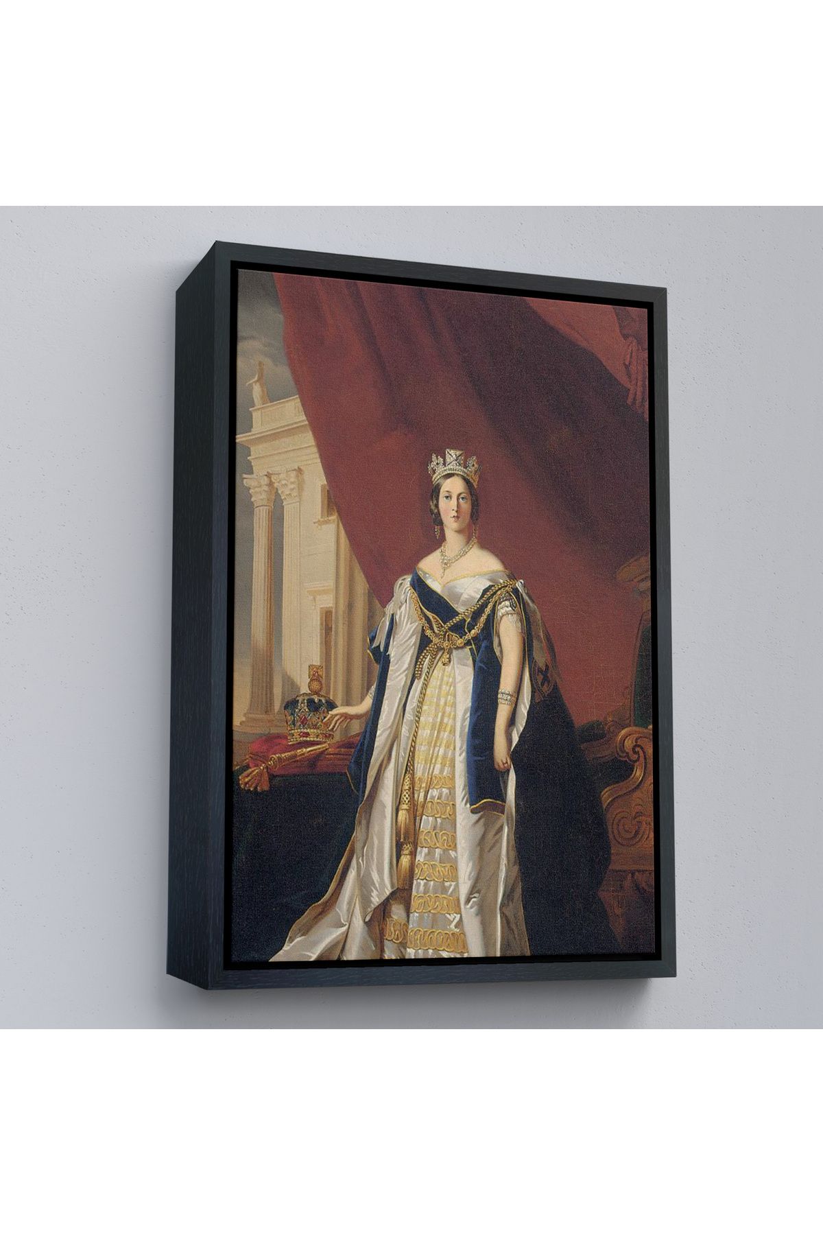 Shoprit Çerçeveli Franz Xaver Winterhalter - Kraliçe Victoria Tablosu - Queen Victoria-8039