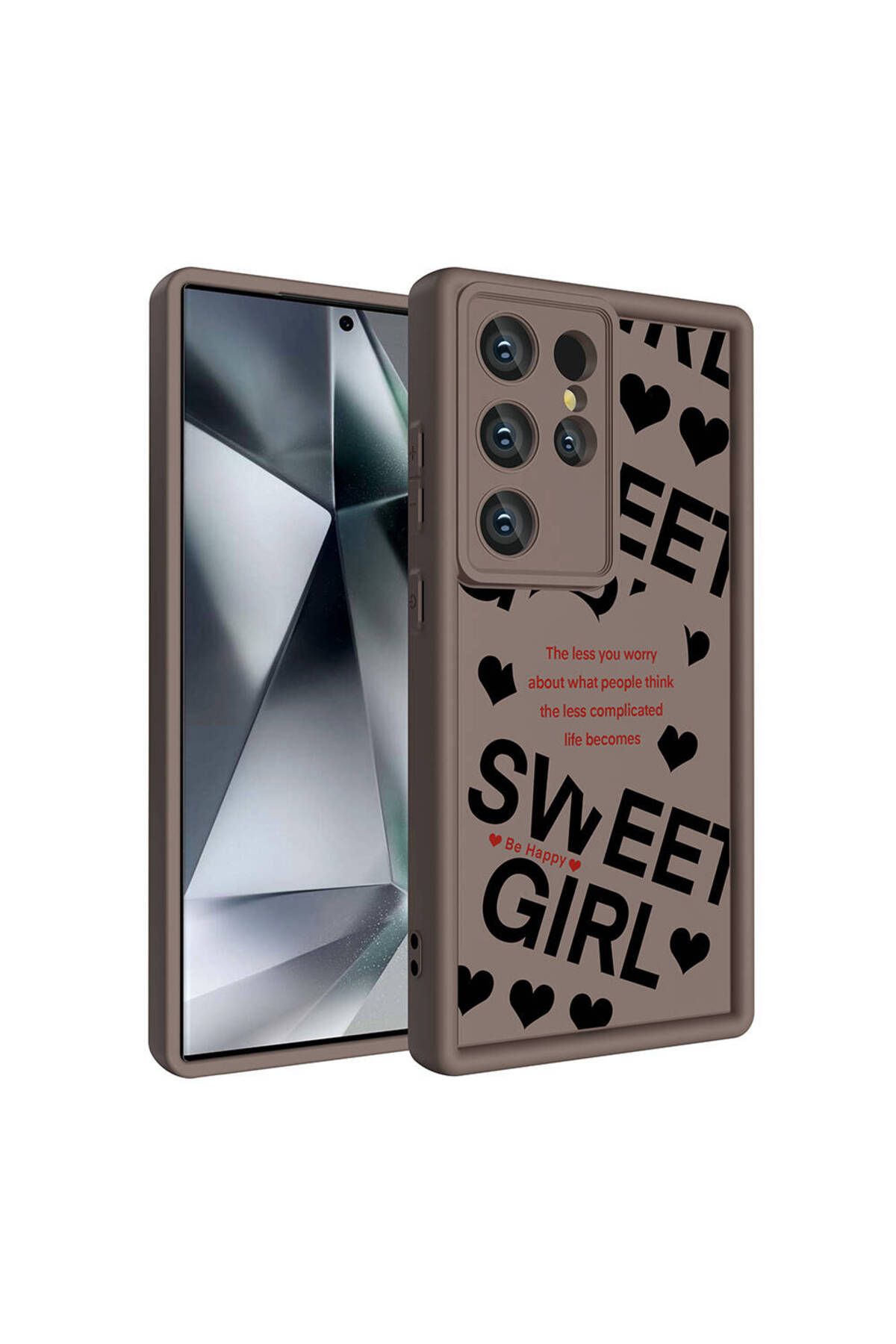 Ardemix-حافظة هاتف Galaxy S24 Ultra مع حماية للكاميرا وطباعة على السطح الخلفي وغطاء أنيق - بني داكن 4