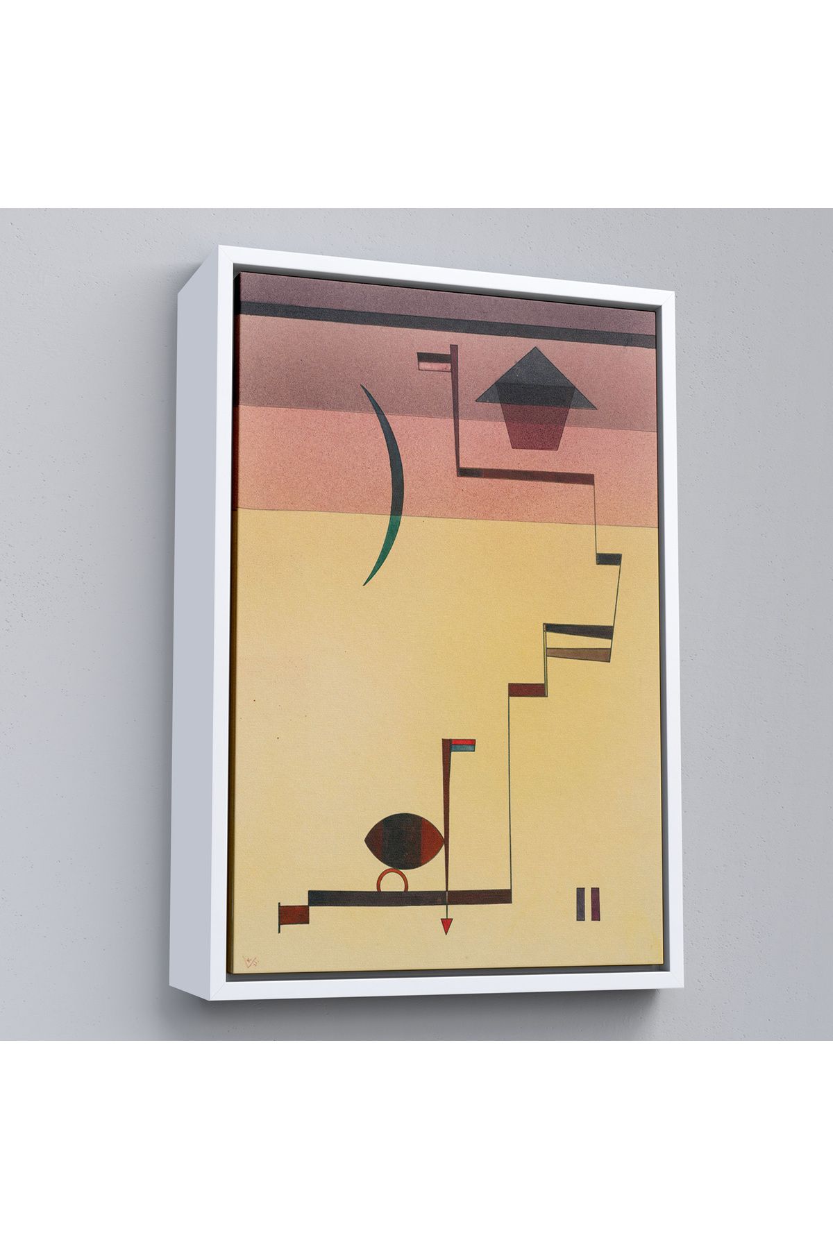 Shoprit Çerçeveli Wassily Kandinsky - Eckig Açısal Tablo-7490