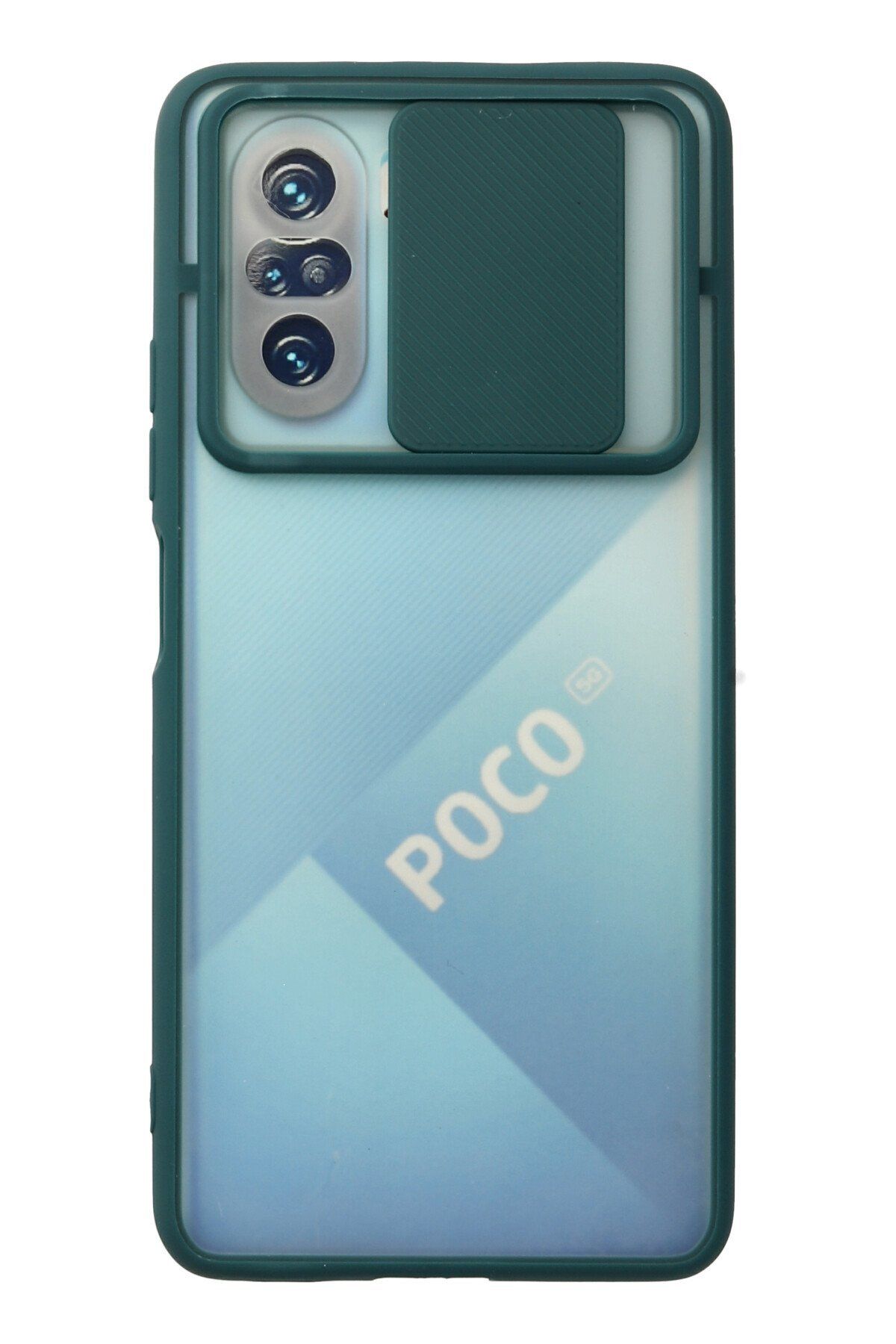 NewFace Xiaomi Redmi K40 Pro Kılıf Palm Buzlu Kamera Sürgülü Silikon - Yeşil MRAYD
