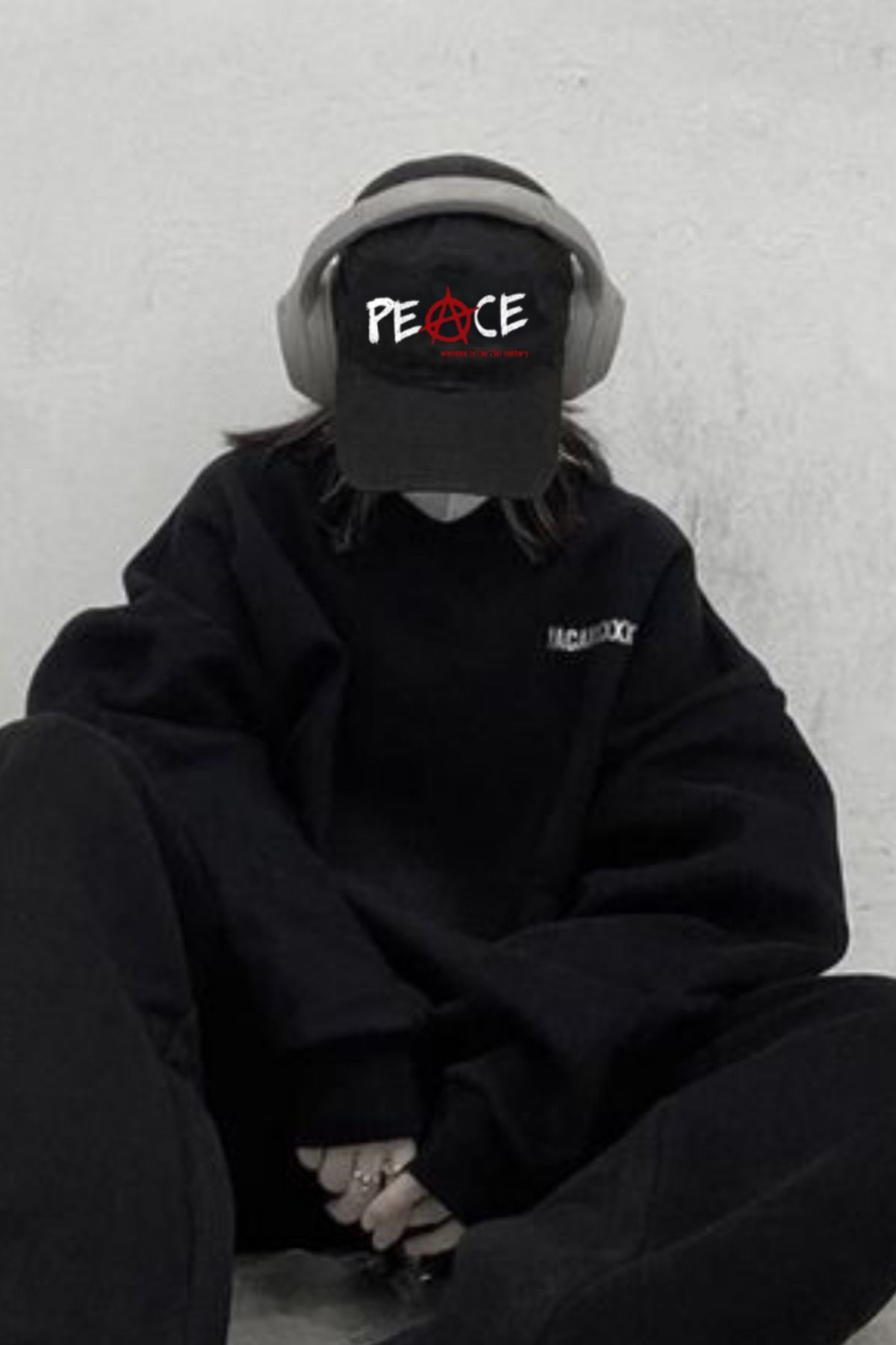 Charmy Lovens Peace Siyah Şapka