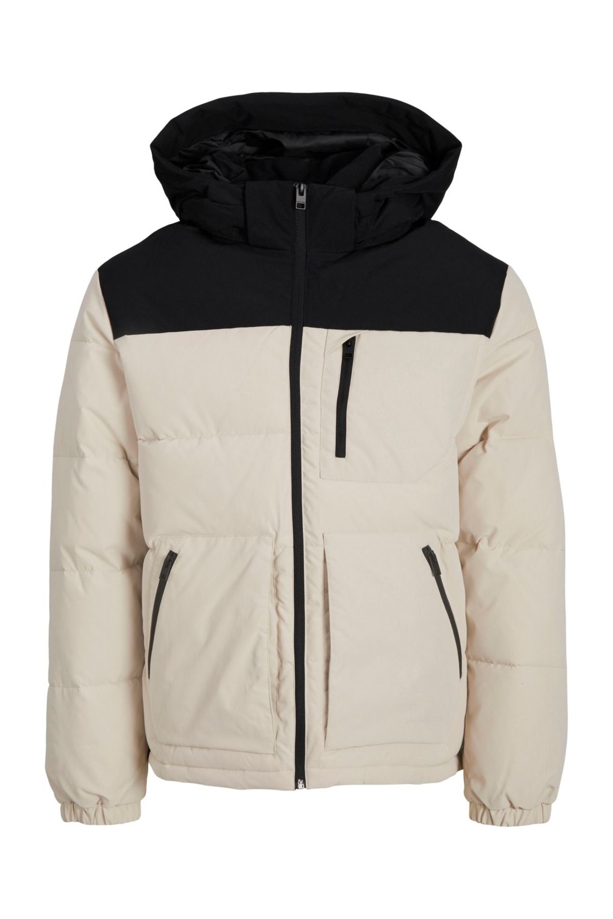 Jjeotto Puffer Jacket Sn Erkek Mont 12258416 Black Blockıng/moonbeam