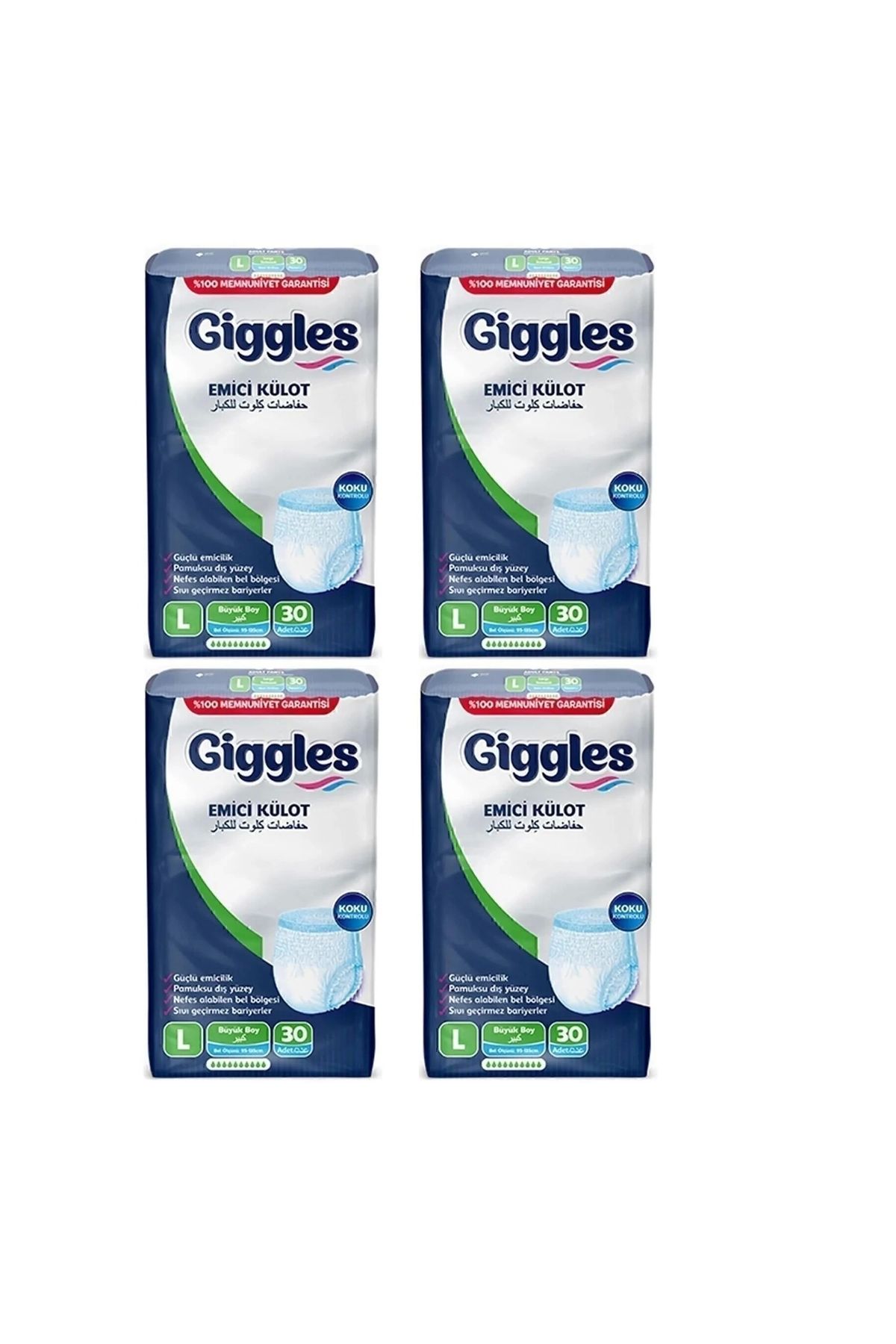 giggles Yetişkin Emici Külot Large 30'lu 4 Paket (120 ADET)