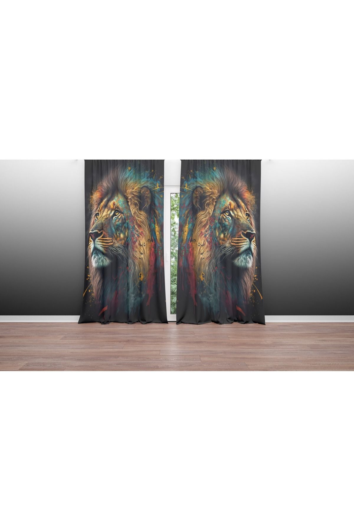 Home-3D Printed Background Curtain 709 - 280 X 240 1