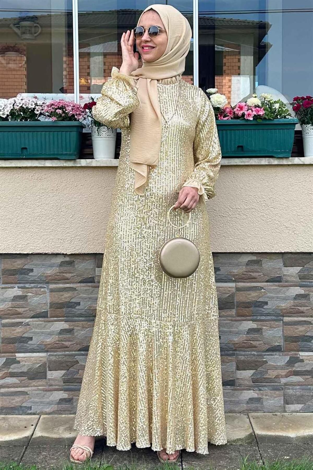 Rabia Şamlı-Pırıl Gold Dress 2