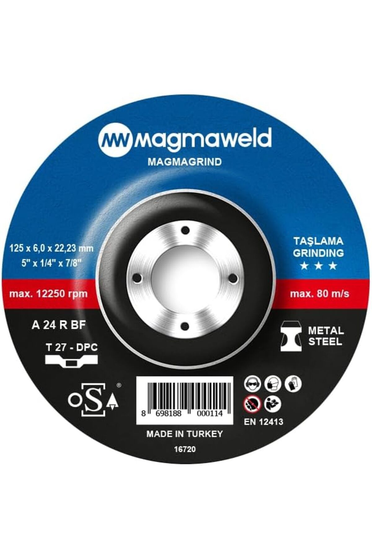 STOREMAX alnsgrup Magmagrind Taşlama Taşı 125x6.0x22 mm 10 Adet shphx 897754