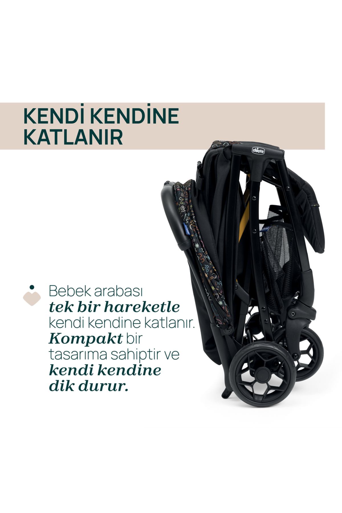 Chicco Glee Bebek Arabası Playful Black fotoğrafı 3 (önizleme)