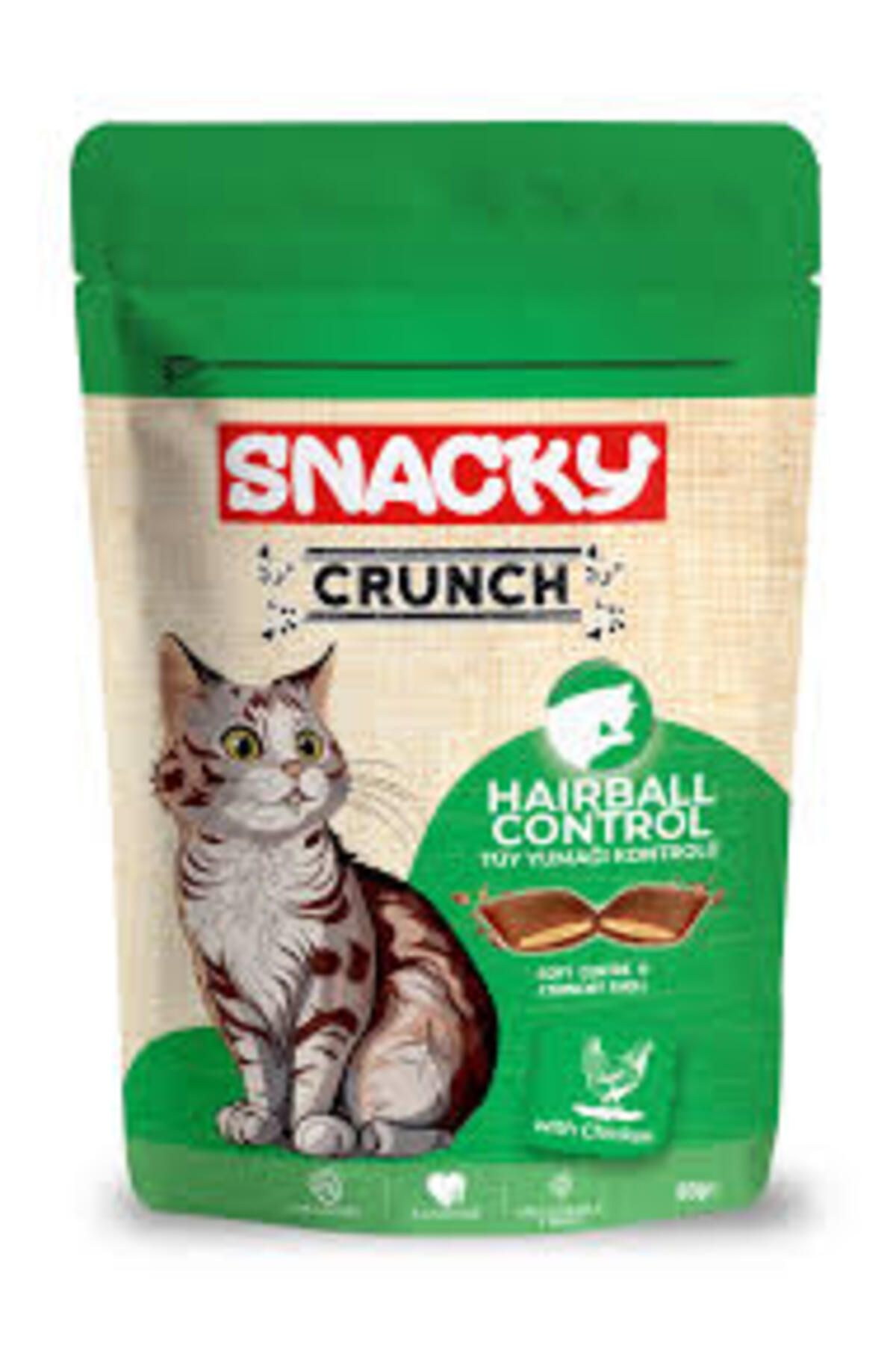 Snacky Kedi Crunch Ödül Hairball Cont.tavuk