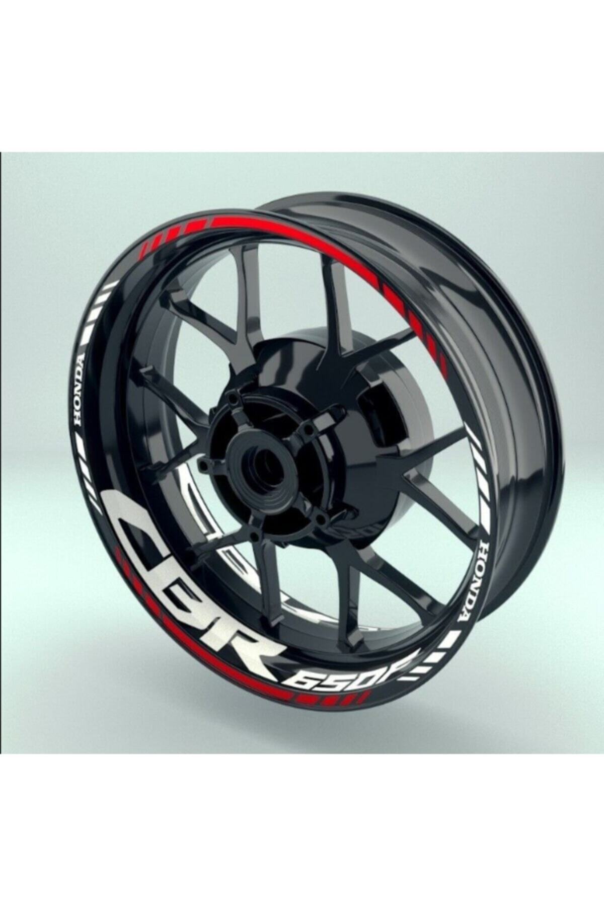 Averyn yeni özel motosiklet Jant Şeridi Cbr650F Uyumlu Beyaz-Kırmızı Sağ-Sol/Ön-Arka