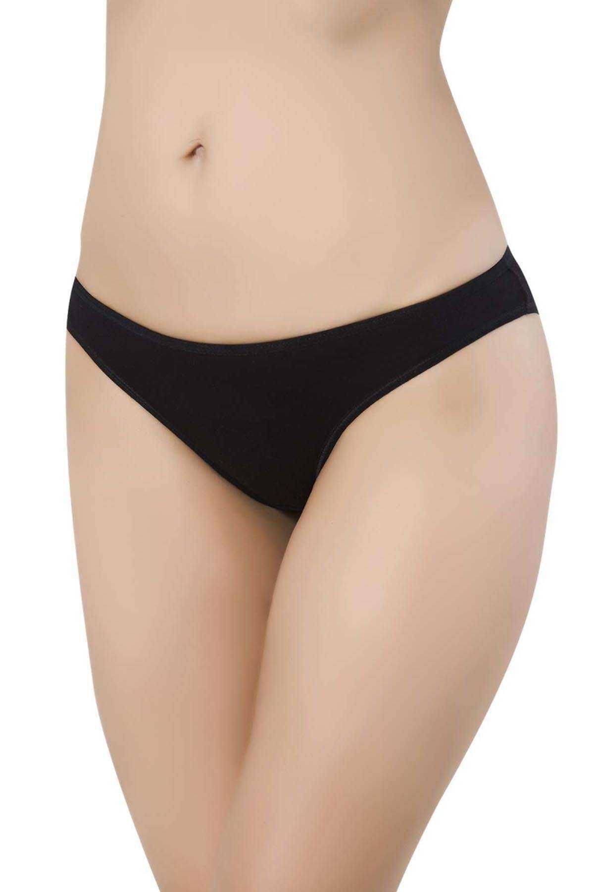Royaleks 4 adet Eko Set Likralı Kadın Slip Külot Siyah Beyaz