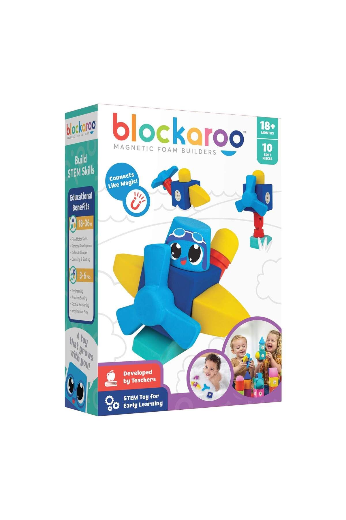 Blockaroo-مكعبات فوم مغناطيسية صغيرة - طائرة 10 قطع 1