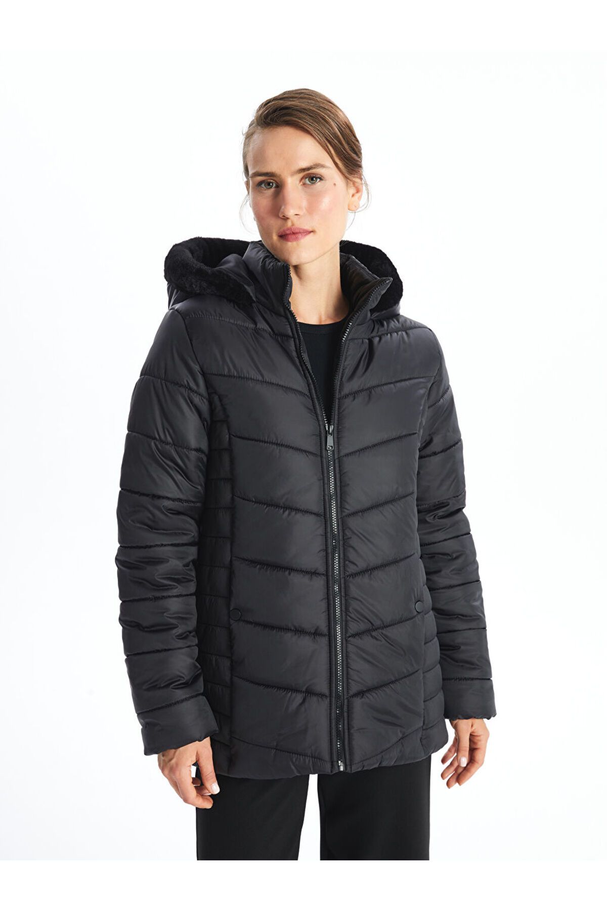 LC Waikiki-Hooded Women's Inflatables Coat - W40788Z8 1