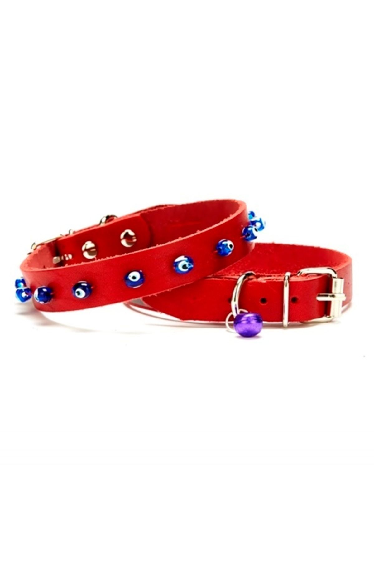 OEM Nazar Boncuklu Kedi Ve Küçük Irk Köpek Tasması 1,0x23 cm Kırmızı Medium