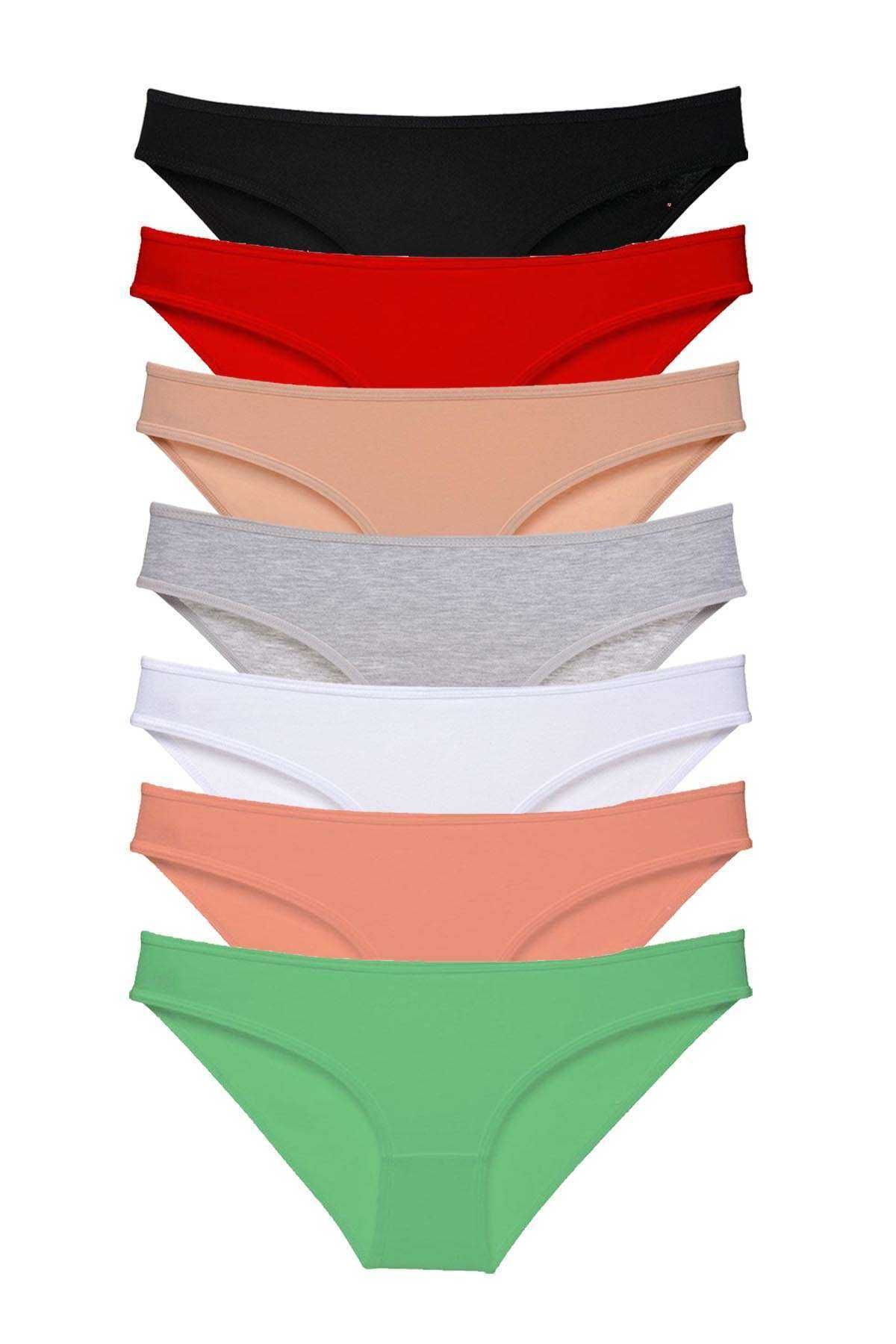 Royaleks 7 adet Süper Eko Set Likralı Kadın Slip Külot Set 1