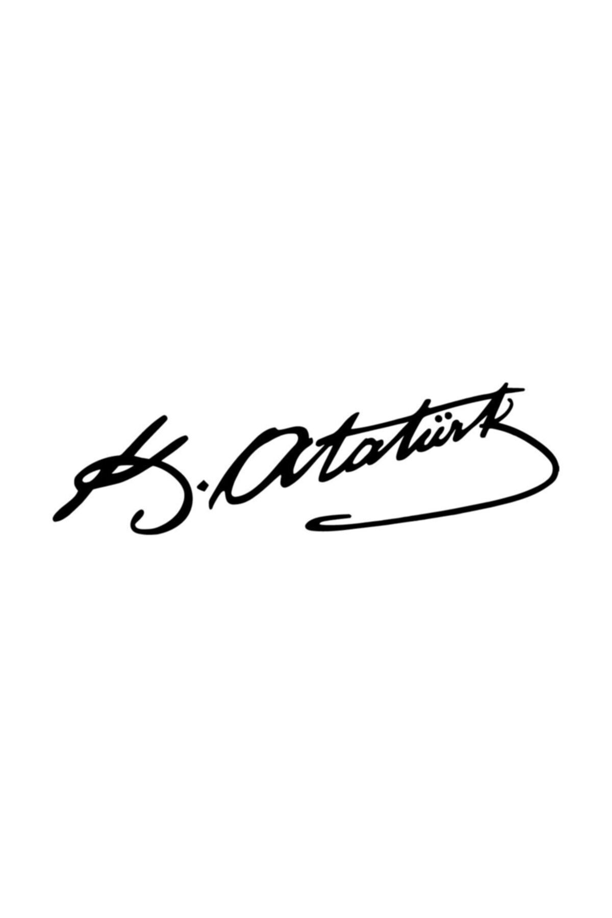 MLH STORE Atatürk Imza Araba Laptop Duvar Folyo Sticker 25x7,5 cm
