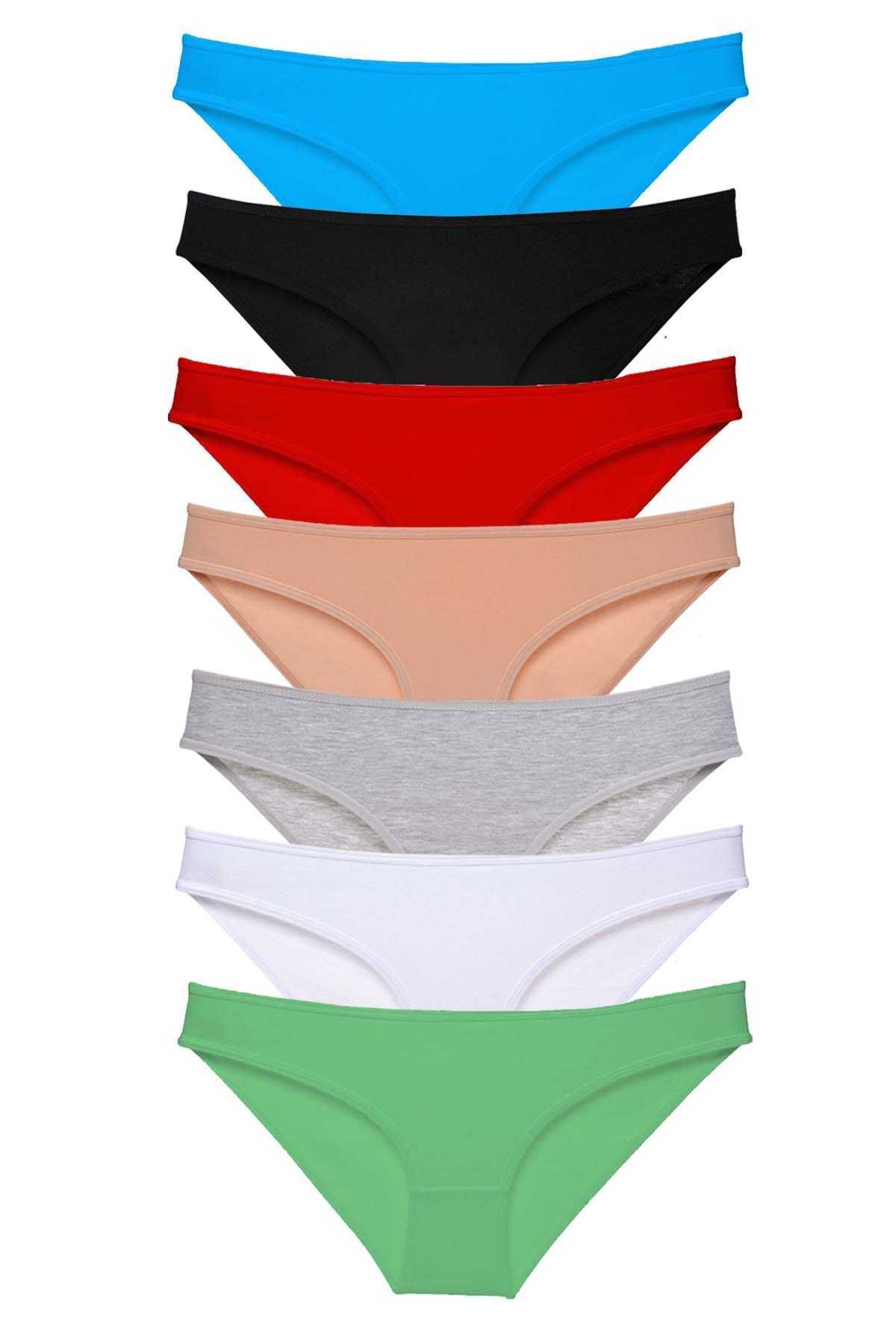 Pink Stil 7 adet Süper Eko Set Likralı Kadın Slip Külot Set 2 Pink Stil