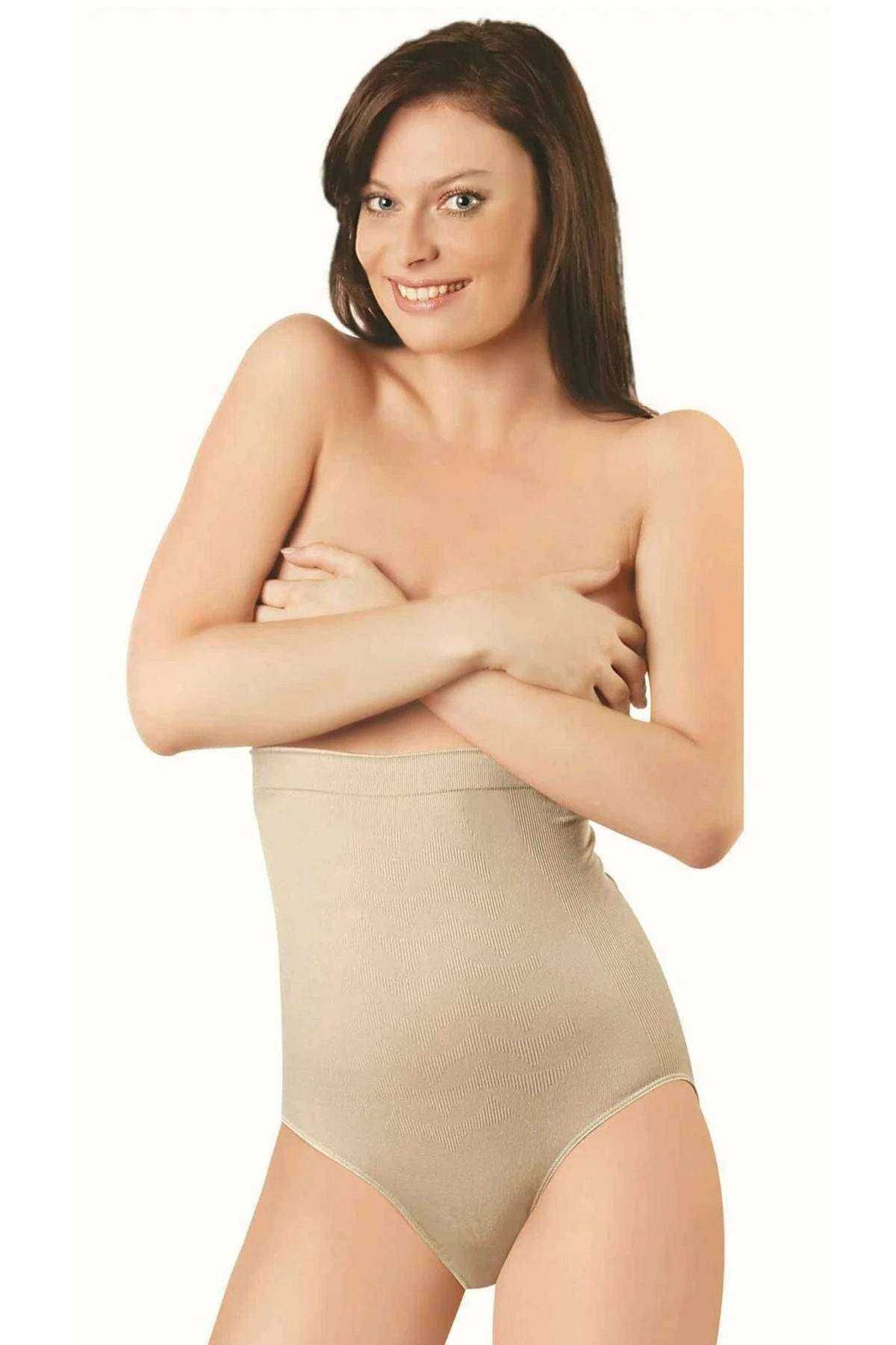 Pink Stil Elite Life Dikişsiz Şekillendirici Silikonlu Kadın Ten Slip Korse 890 Pink Stil