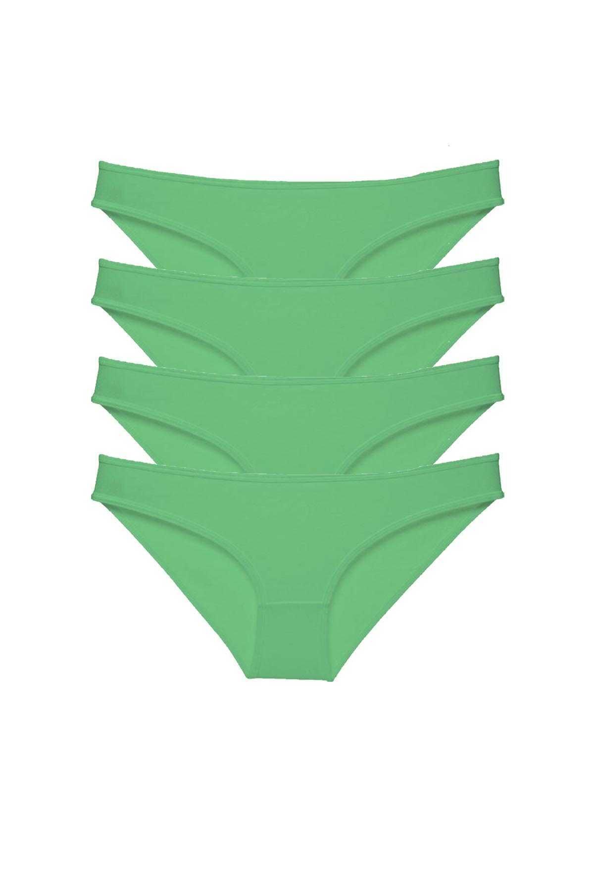 Royaleks 4 adet Süper Eko Set Likralı Kadın Slip Külot Yeşil