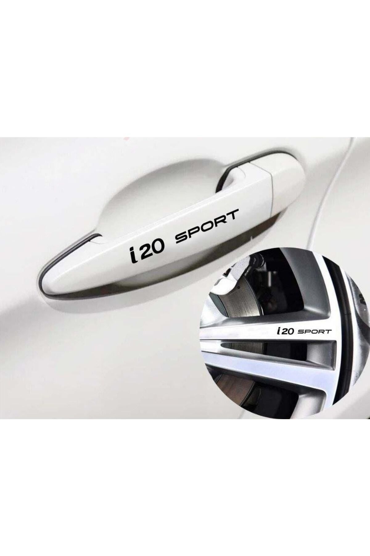 DesingONB Hyundai I20 İçin özel yeni uyumlu Aksesuar Sport Kapı Kolu özel yeni sticker Set 8 Ad 10*1,5 Cm