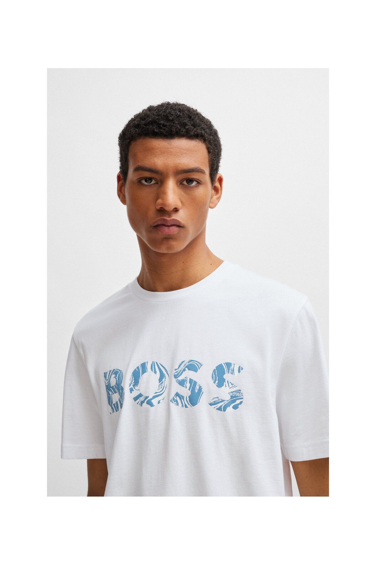 تی شرت مردانه پنبه طرح دار آرم T SHIRT BOSS