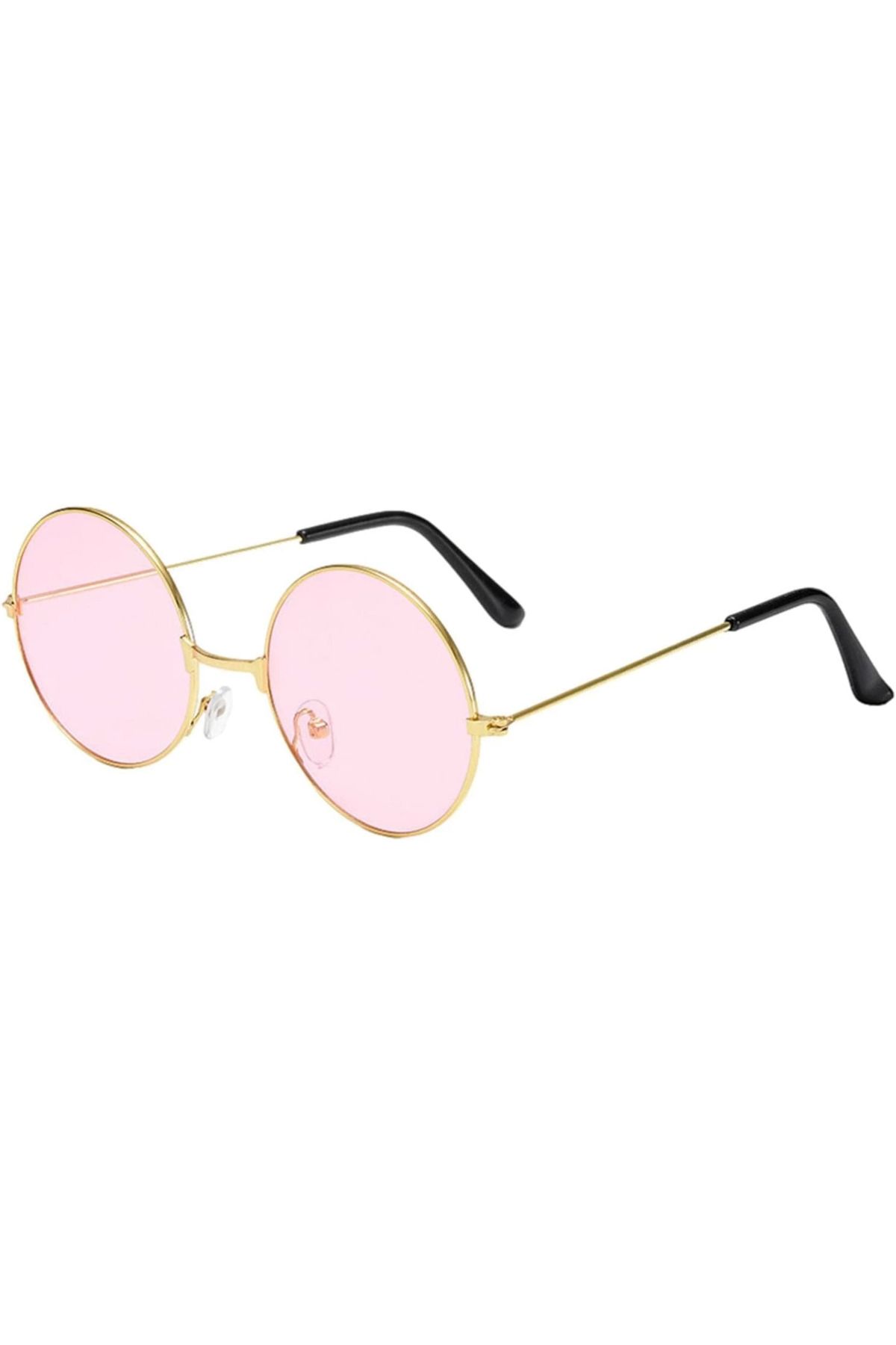 Goldhouse Yulak Cam John Lennon Tarzı Hippi Gold Çerçeveli Pembe Gözlük