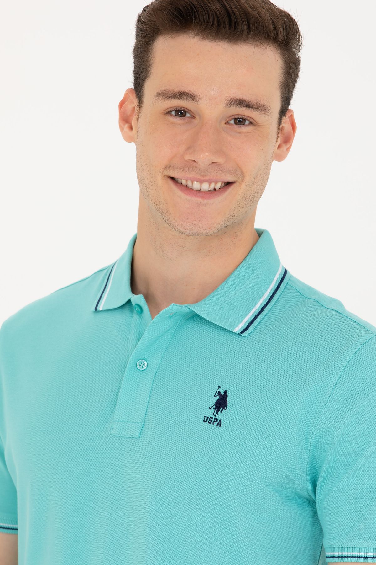 تی شرت یقه پولو مردانه نعنایی پایه 50264906-vr090 U.S. Polo Assn.