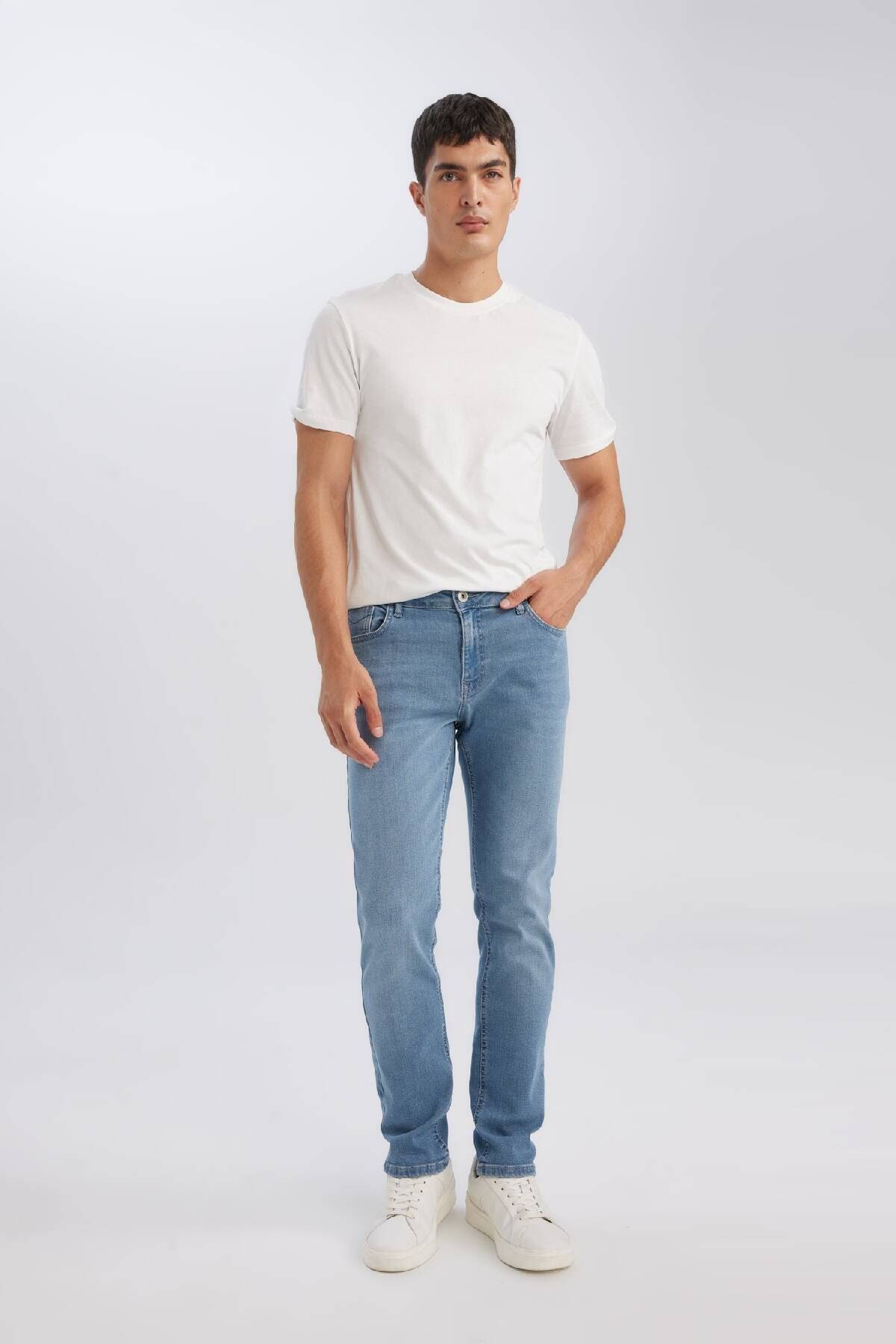 شلوار جین آبی مردانه PEDRO SLIM FIT باریک قالب کمر D0026AX24AU Defacto