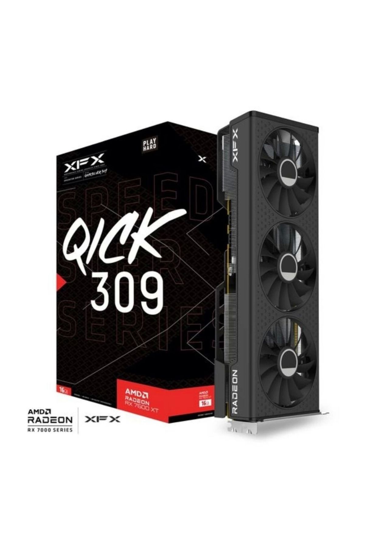 XFX Speedster Qıck309 Rx 7600xt 16gb Gddr6 128bit (RX-76TQICKBP)