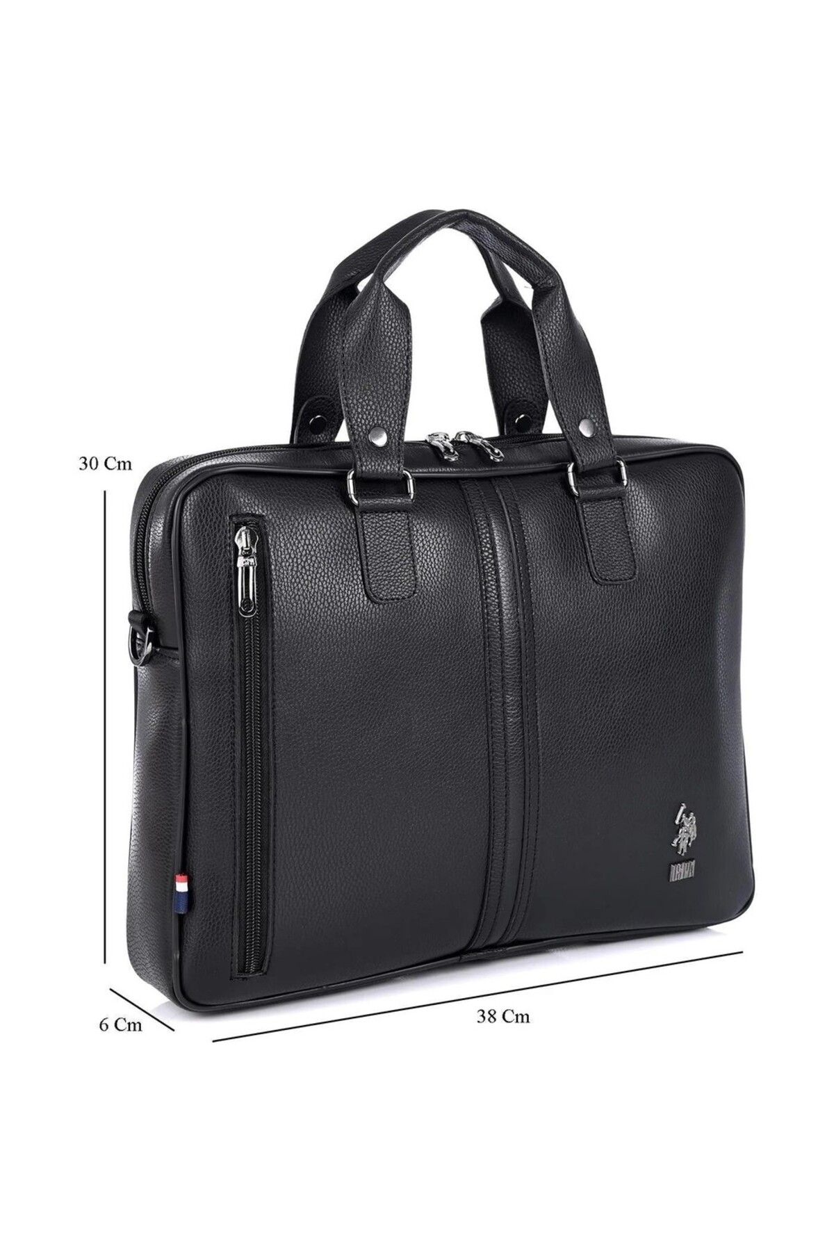 U.S. Polo Assn.-Μαύρος Δερμάτινος Χαρτοφύλακας - Plevr6753 2