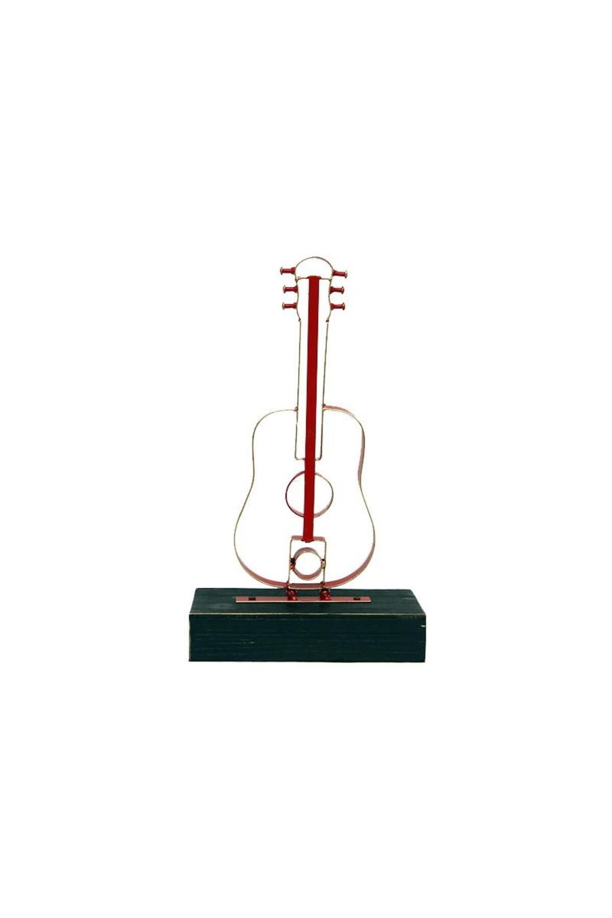 MİMA home Obje Gitar Ahşap Standlı Biblo Dekoratif Ev Ofis Hediyelik