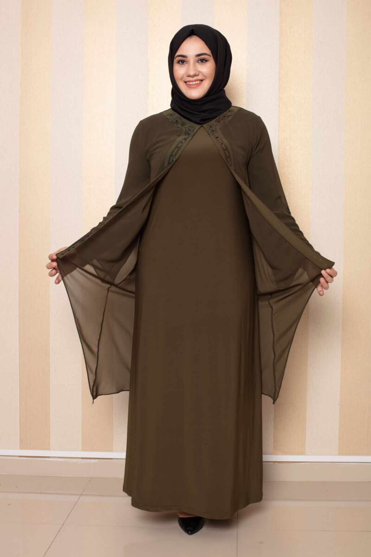 COXO Fashion`S Moda Çizgi Plus Size Dress