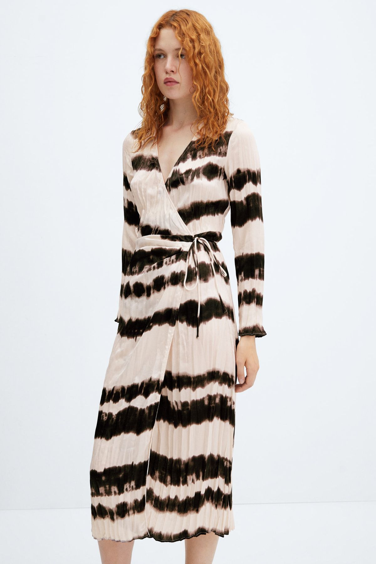 MANGO Tie Dye Pleated Shirt Dress Trendyol