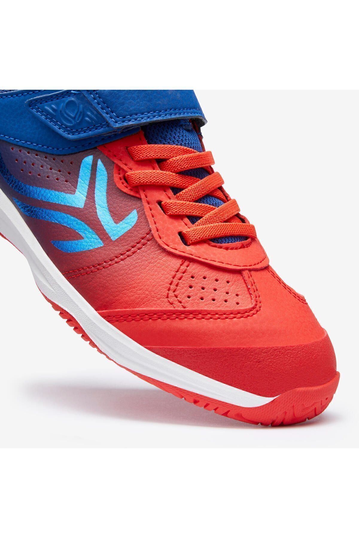 کفش پیاده روی قرمز دخترانه و پسرانه بچگانه كتانى ورزشی مدل Velcro Ts160 Decathlon