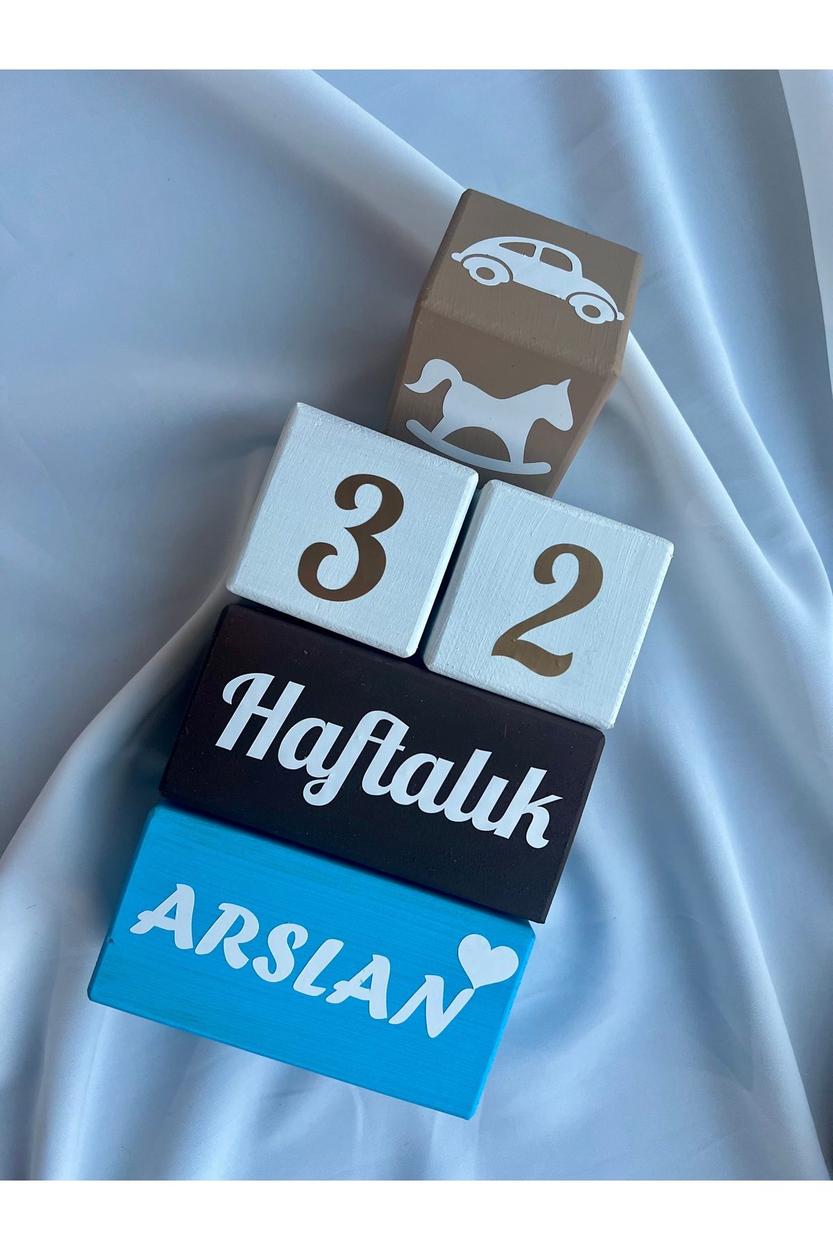 Bebek anı küpü renkli çekim aksesuar kahverengi mavi