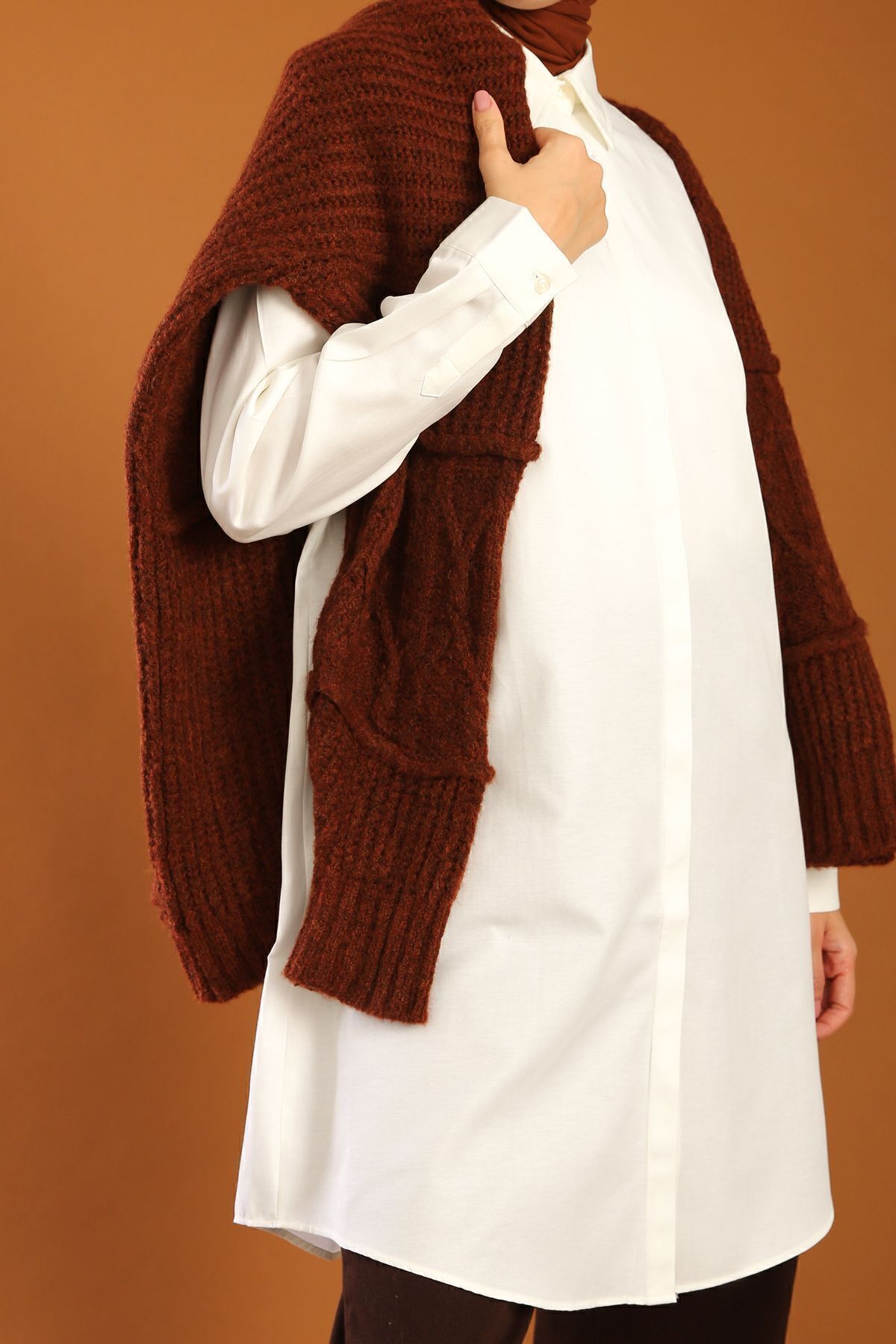 ALLDAY-Ecru Plus Size Basic πουκάμισο Tunic 1