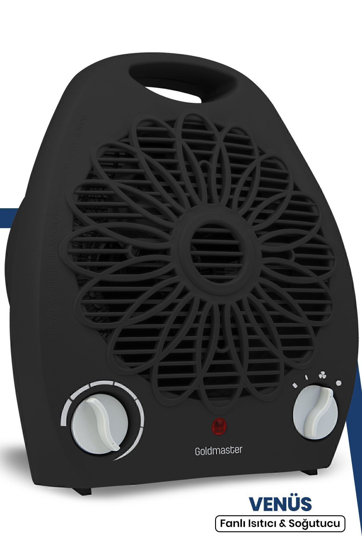 GOLDMASTER Venüs 2000 Watt Isıya Dayanıklı Sıcak,Ilık,Soğuk Devrilme Emniyetli Isıtıcı Fan Siyah