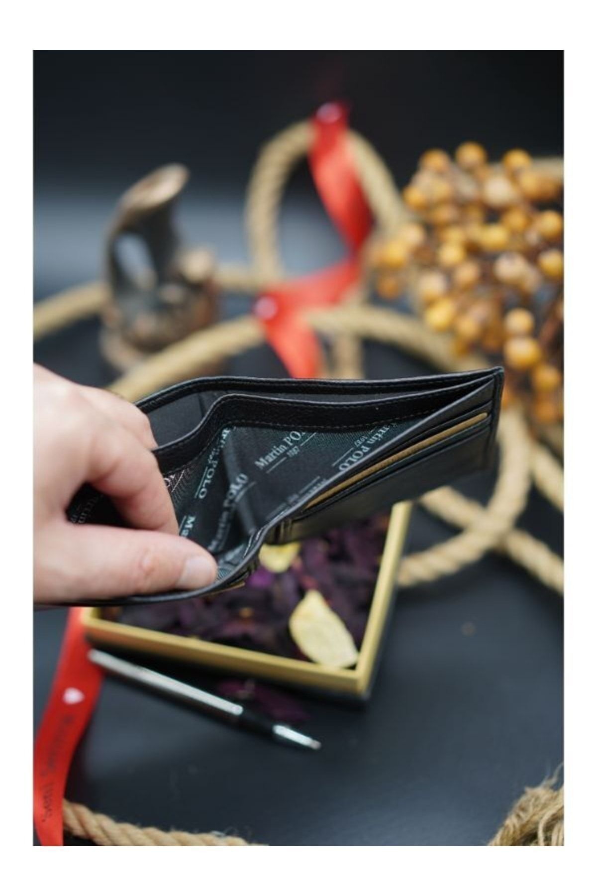 کیف پول مردانه مشکی Martin Polo | MRTJHG452895623 اورجینال - تصویر 4