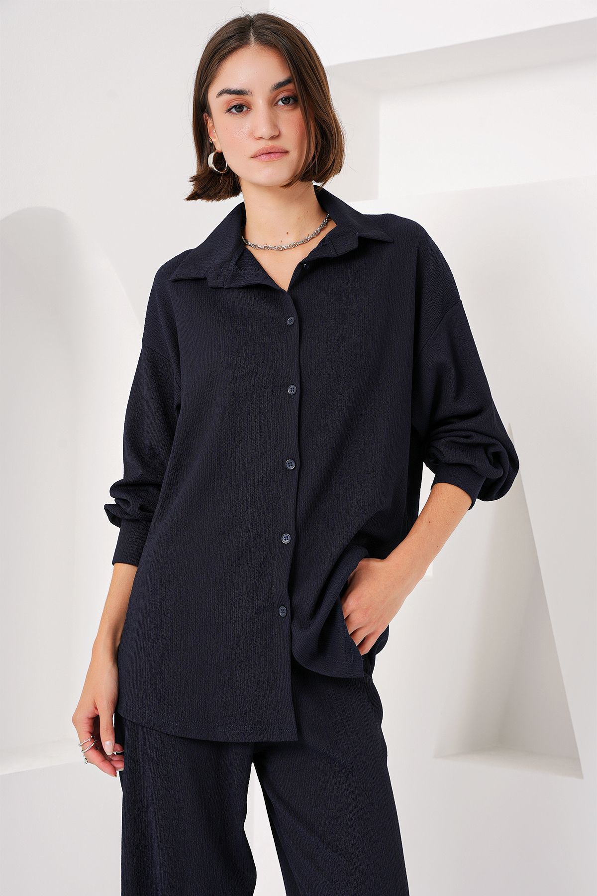 Bigdart-C. Navy Blue 5858 Knitted Double Set 3