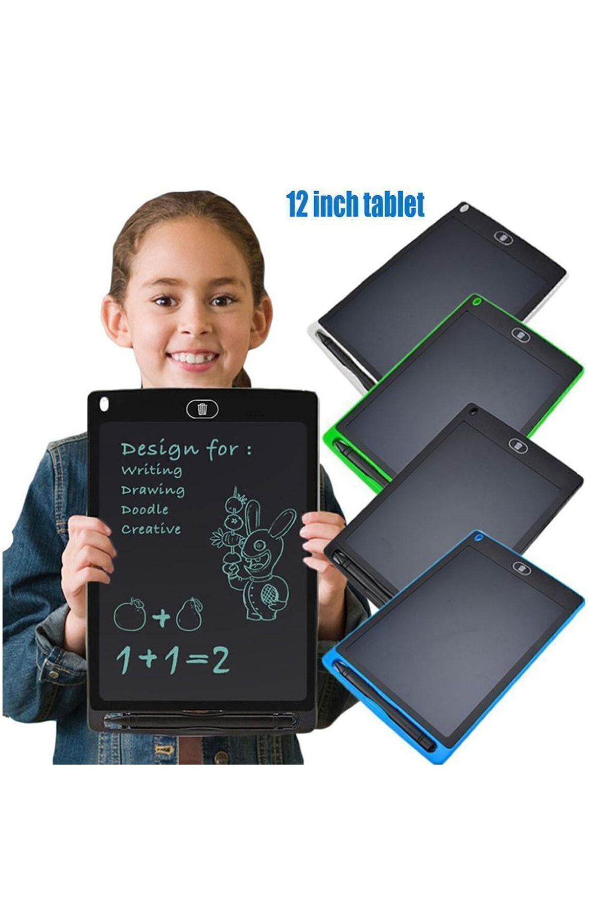 12 Inc Writing Lcd Grafik Dijital Kalemli Çizim Tableti Yazı Tahta Not Yazma Eğitim Tableti - 3