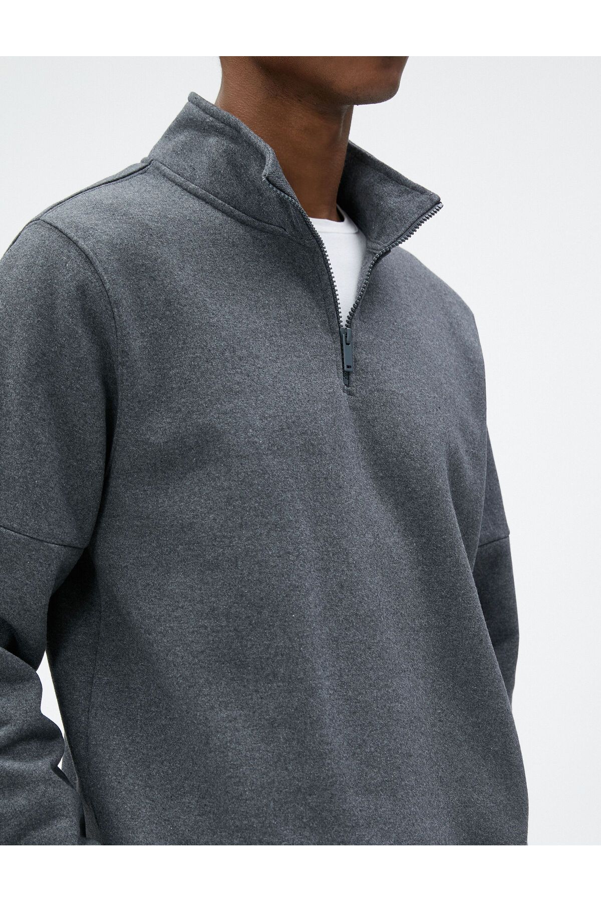 سویشرت مردانه خاکستری کوتون | SS0000000037578 اورجینال - تصویر 4