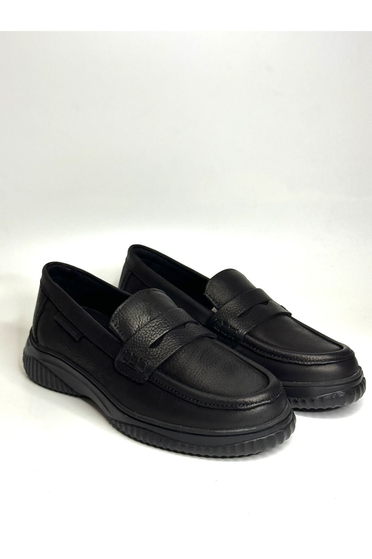 Mammamia 3280 Gerçek Deri Saraç Detaylı Ortopedik Düz Taban Loafer