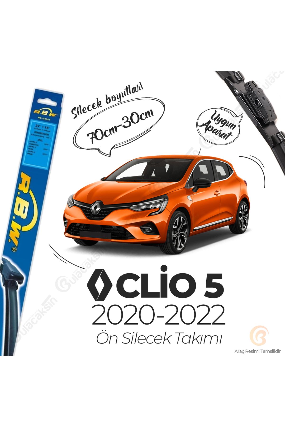 Rbw Muz Silecek Takımı Renault Clio 5 2020-2022 Ile Uyumlu