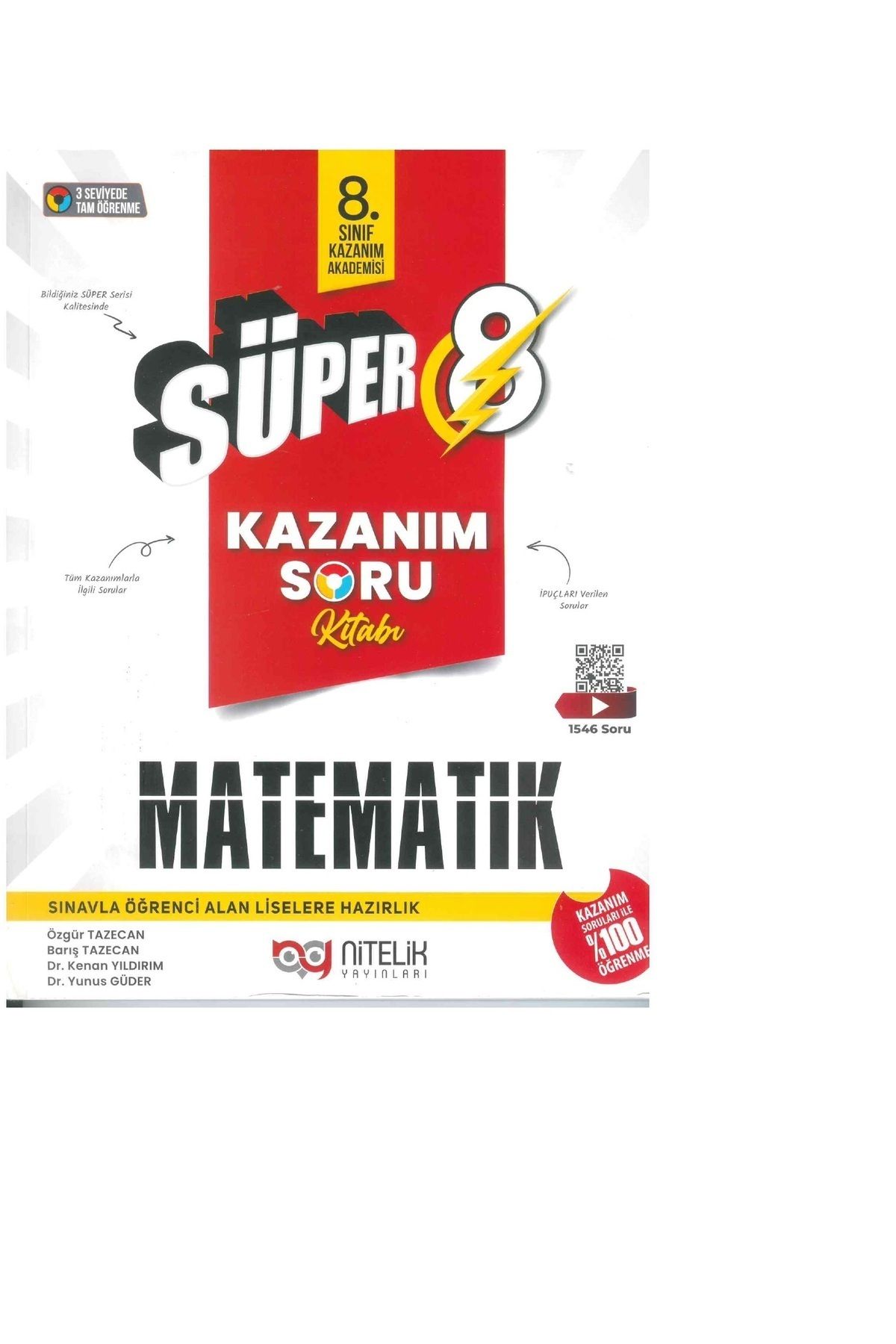 Nitelik Yayınları NİTELİK YAYINLARI SÜPER 8 MATEMATİK KAZANIM SORU