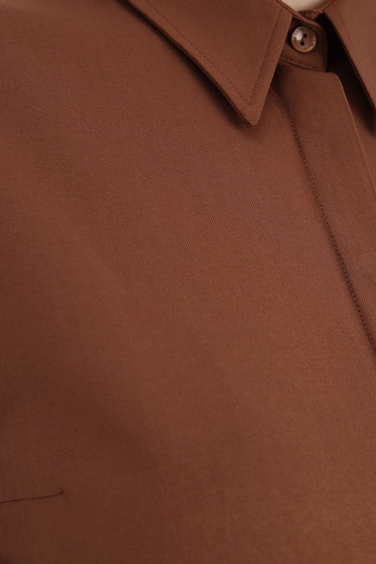 ALLDAY-Καφέ Basic Hidden Placket πουκάμισο Tunic 5