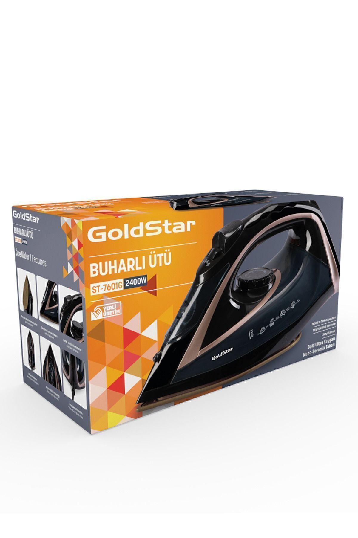 ST7601K 2400 Watt Seramik Tabanlı 170 gr Etkili Şok Buharlı Ütü Kırmızı 6